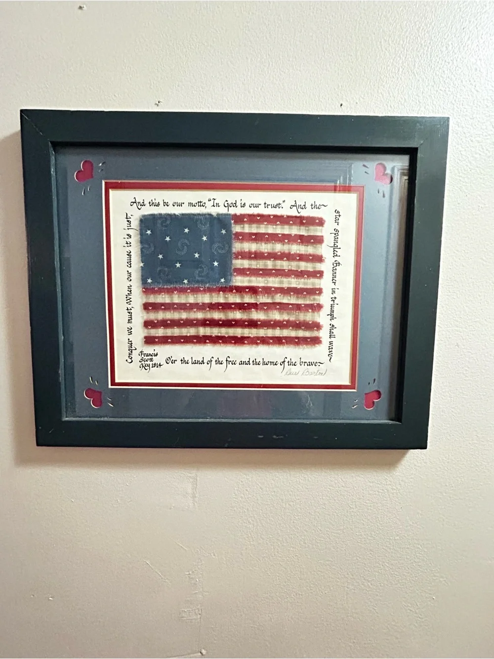 Source Unknown Patriotic American Flag Wall Art - Red, Blue, White